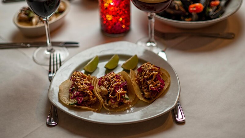 Pork belly taco appetizer