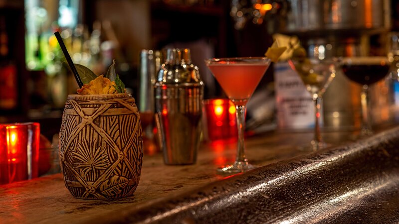 Cocktails on the bar top